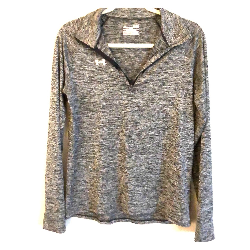 Under Armour Heat Gear Heathered Gray Quarter ZIP